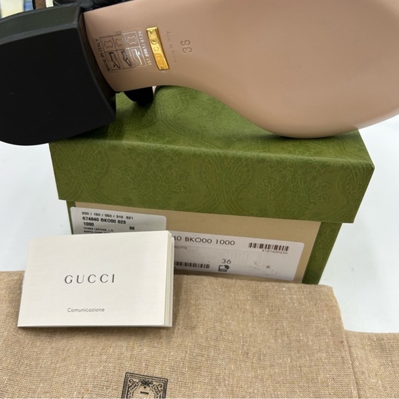 Women’s Gucci double G block heel quilted leather sandals, size 36 made in Italy - Picture 5 of 9